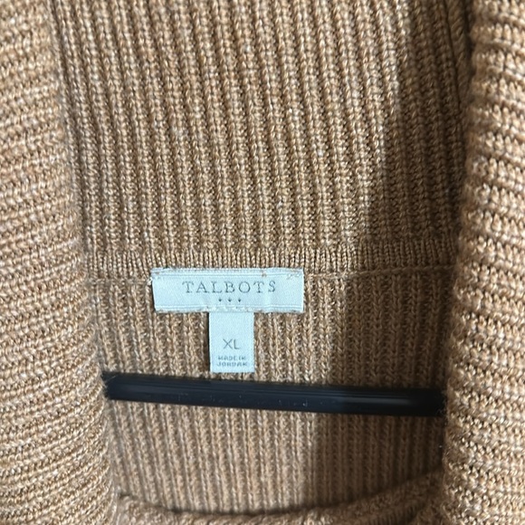 Talbots Cozy Dark Brown/Tan Turtleneck Sweater - Picture 2 of 5
